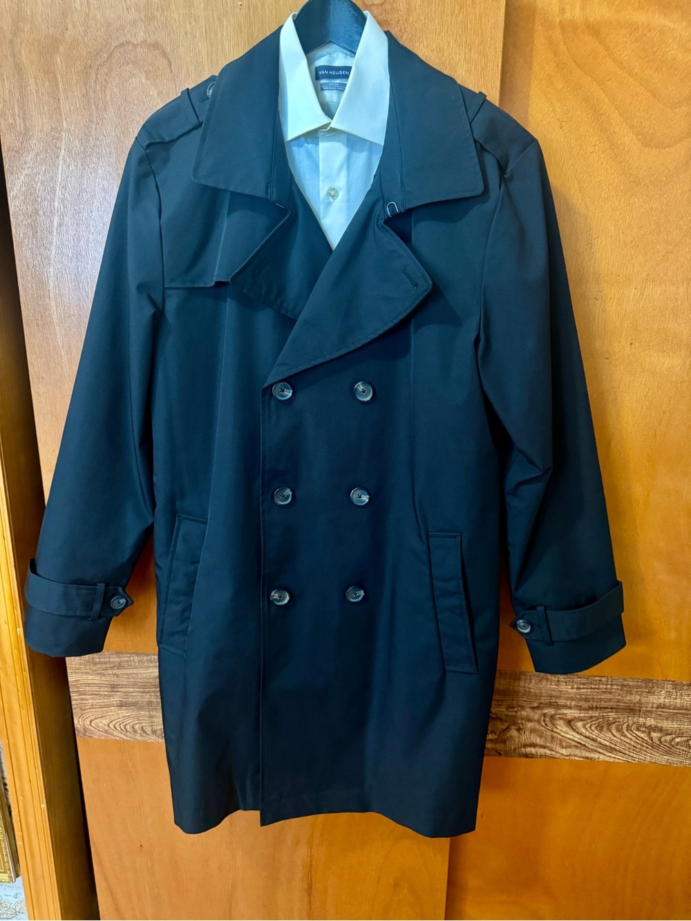 Vintage Double-Breasted Trench Coat in Navy